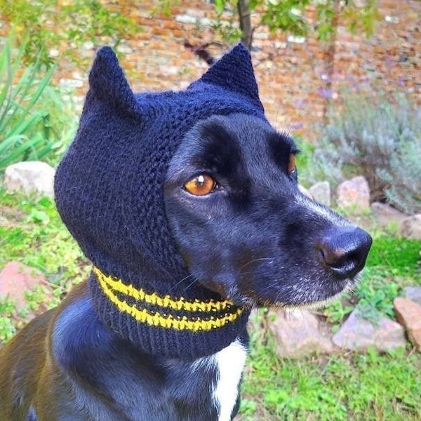 Dog black hat/knitted hat/black Dog hat /Hand-knitted hat for dogs /Dog Beanie /Dog Accessorie /cap with pointed earss/ knitwear/for pet