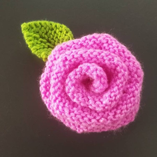 Pdf knitting pattern/flower rose 3 d/brooch/blank for mobile/hair ornament/decoration of sweaters/hats/children's headbands/DIY gift