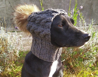 Cable Dog Hat Knitting Pattern – Small Dog DIY -Small Dog Cable Knit Beanie – Knitting Pattern PDF