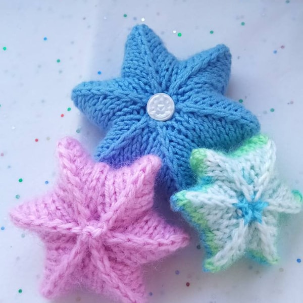 PDF Knitting Chart / Knitting Instructions /How to Knit 6 point star/star garland/decor for house/ toy amigurumi/hanuka star