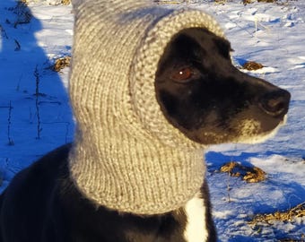 Winter Dog Hat PDF Knitting Pattern, Hand-Knitted Beanie