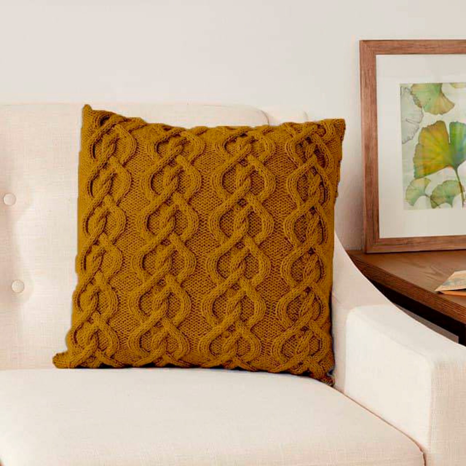 Instant Download PDF Knitting Pattern aran Sofa Cushion Etsy