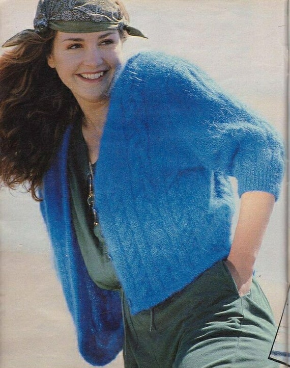 Womens Mohair Cardigan Knitting Pattern Pdf Ladies 3/4 - Etsy