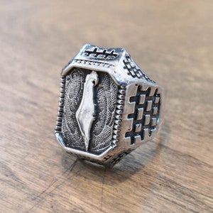 Handgemachter Israel Karte Ring, Israel Sterling Silber Judaica, Silber jüdischer Schmuck