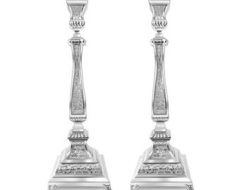 Classic 925 Sterling Silver Candlesticks - Traditional Shabbat Candle Holders