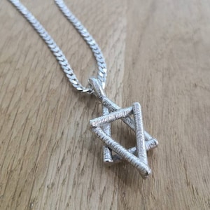 Star Of David Sterling Silver 925 Handmade Necklace - Magen David Pendant