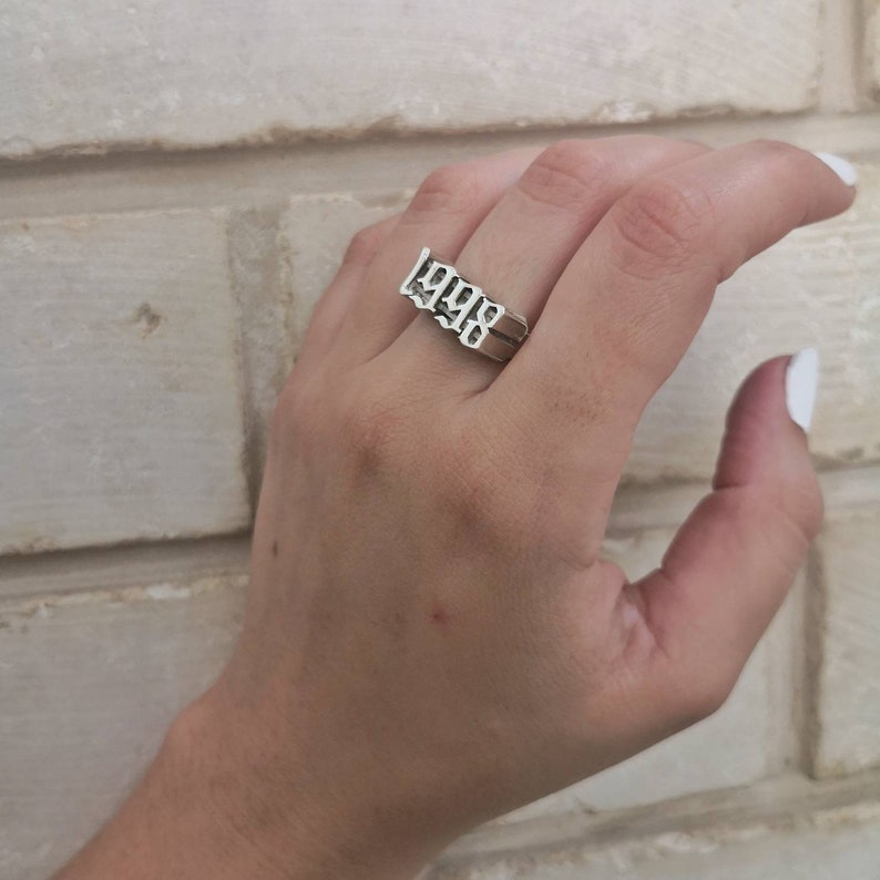 Sterling Silver 925 Birth Ring Old English Year Ring