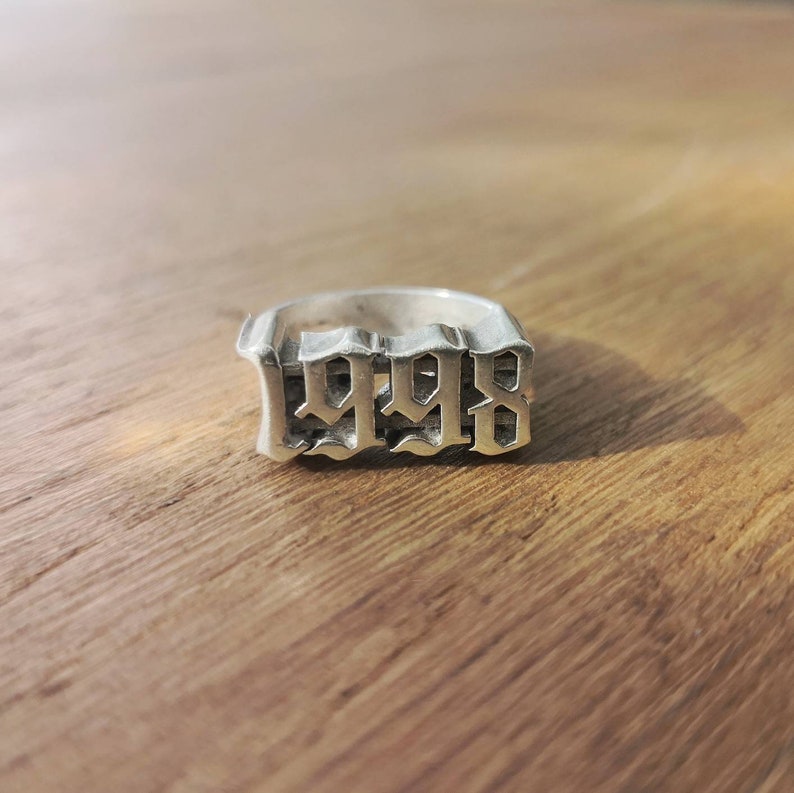 Sterling Silver 925 Birth Ring Old English Year Ring
