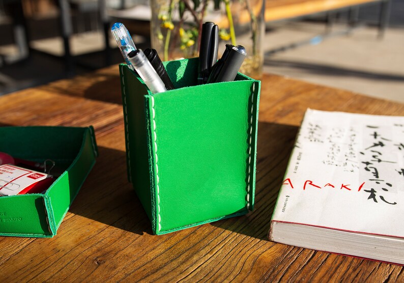 Personalized Leather Pen Holderleather Pencil Casehandmade Etsy