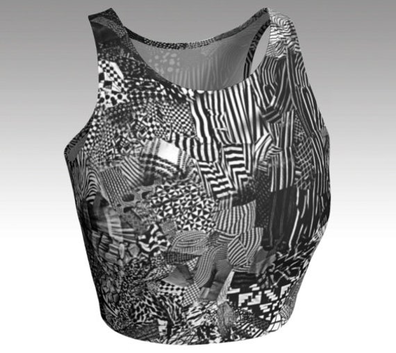 black athletic crop top