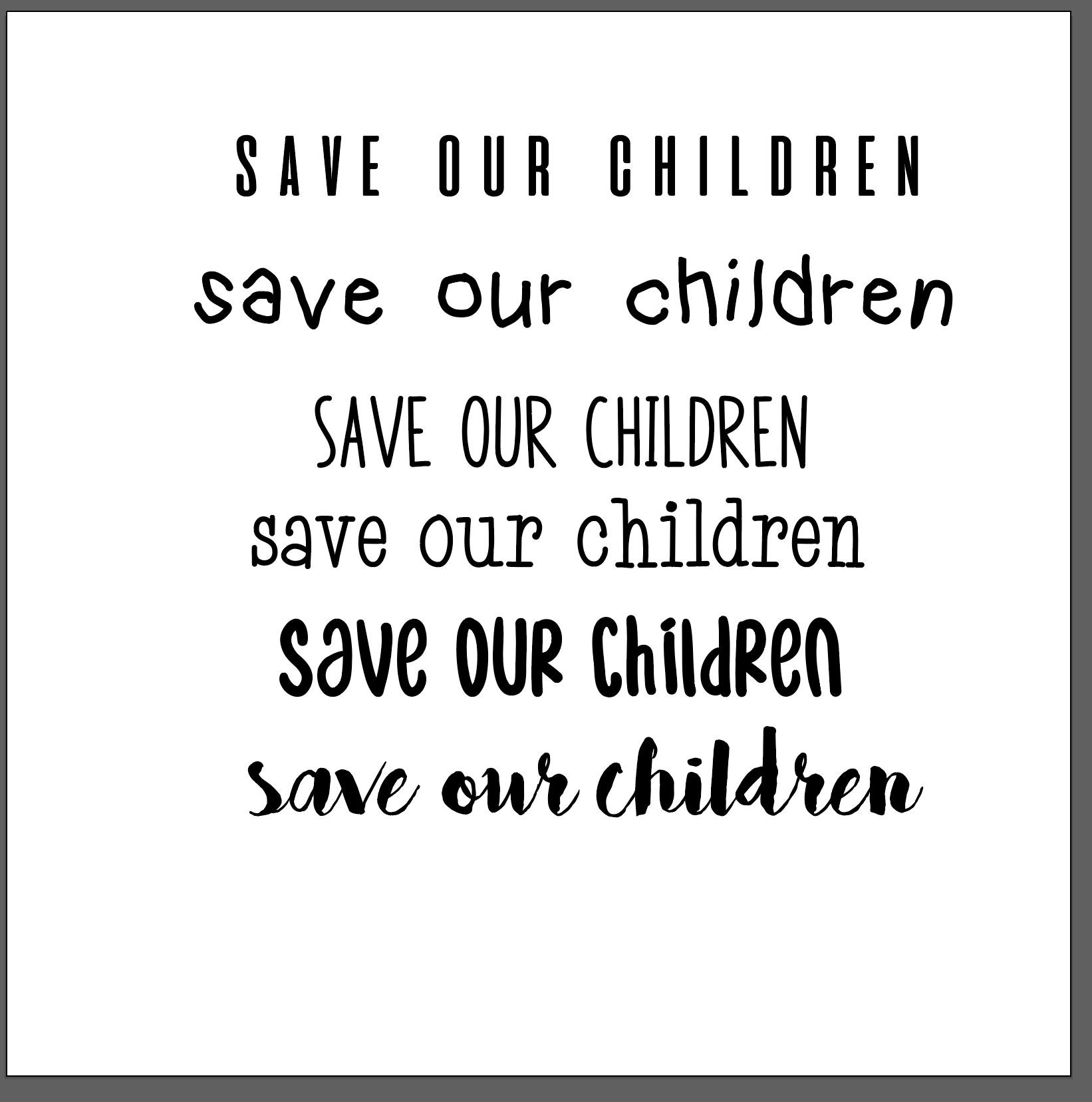 Download Save Our Children Font Svg Cricut Defund Hollywood Etsy