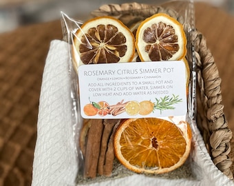Stove Top Simmer Potpourri Rosemary & Citrus w/ a Mixture of Dried Orange Slices, Lemon Slices, Rosemary and Cinnamon Sticks / Natural Gifts