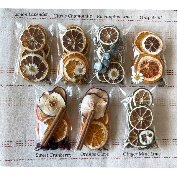 Stove Top Potpourri, variety of different scents, Simmer Pot Sampler Pack Wedding Favors/All Natural Gifts
