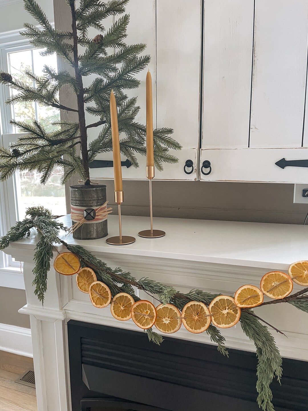 Dried Orange Garland Centerpiece With Natural Twine, Primitive/natural ...
