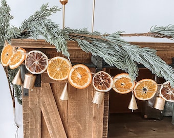 Dried Orange and Lemon Garland w/ Natural Twine- Primitive Minimalist Rustic Fireplace Garland/Cottage Core/Holiday/Yule/Hygge/Spring Decor