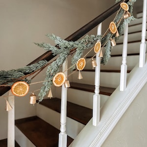 Dried Orange Garland w/ Natural Twine- Primitive Christmas/German/Yule/Hygge Holiday Decor/Minimalist Rustic Fireplace Garland/Cottage Decor
