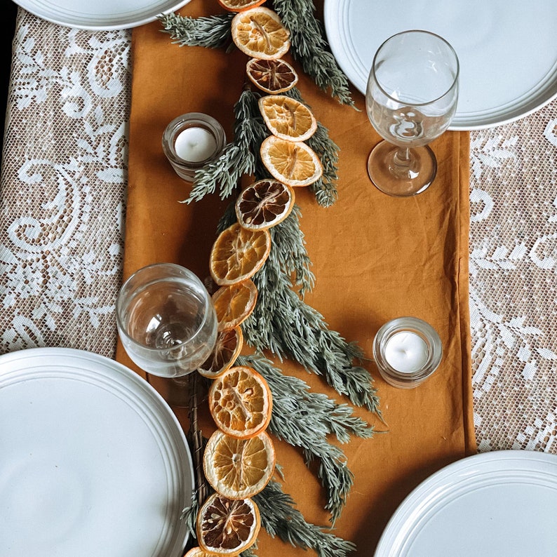 Dried Orange and Lemon Garland w/ Natural Twine Primitive Minimalist Rustic Fireplace Garland/Cottage Core/Holiday/Yule/Hygge/Spring Decor image 4