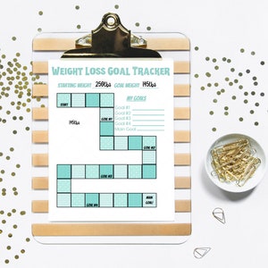 PRINTABLE - Weight Loss Tracker- Health- Digital Download - Planner page - Bullet Journal- Lose Weight