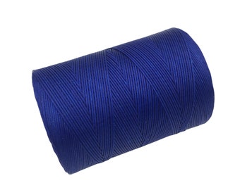Full 500m Spools 1mm - Arianna 614 (URSA),Made in Italy- Blue wax thread - Factory Sealed Waxed Polyester Thread - For Leather Hand Sewing