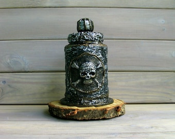 Witchcraft jar/Witch's Potion Bottle/Halloween Skull Potion Jar/Witch Decor