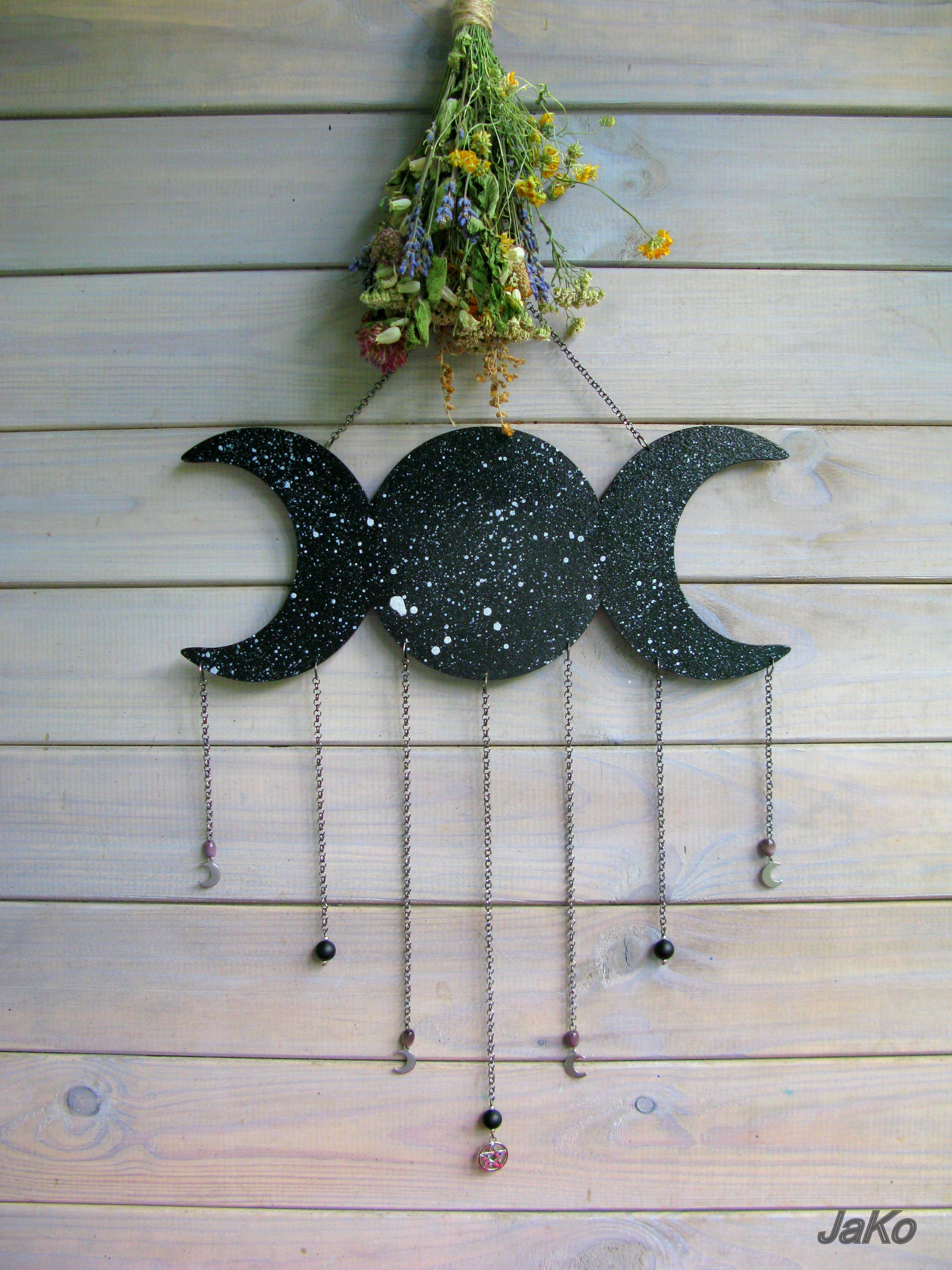 Triple Moon Goddess Wall Hanging/Wiccan Decor/Pagan decor/Moon | Etsy