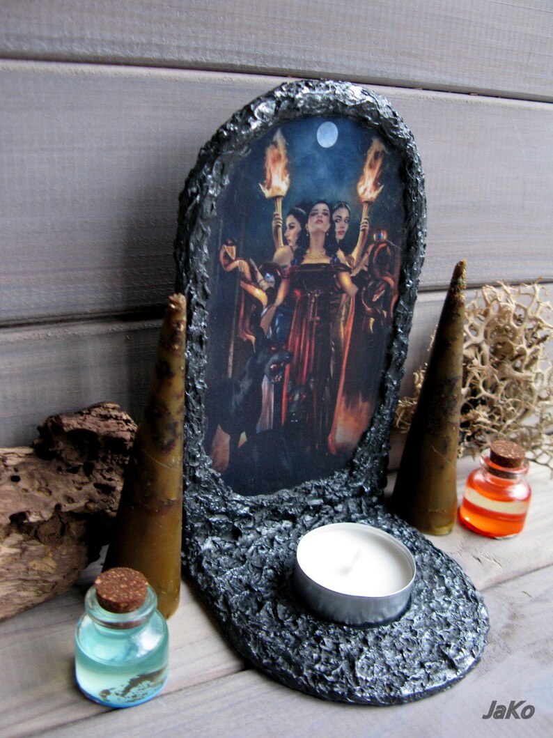 Hecate Candles Holder/goddess of Witchcraft Magic and the Moon Etsy