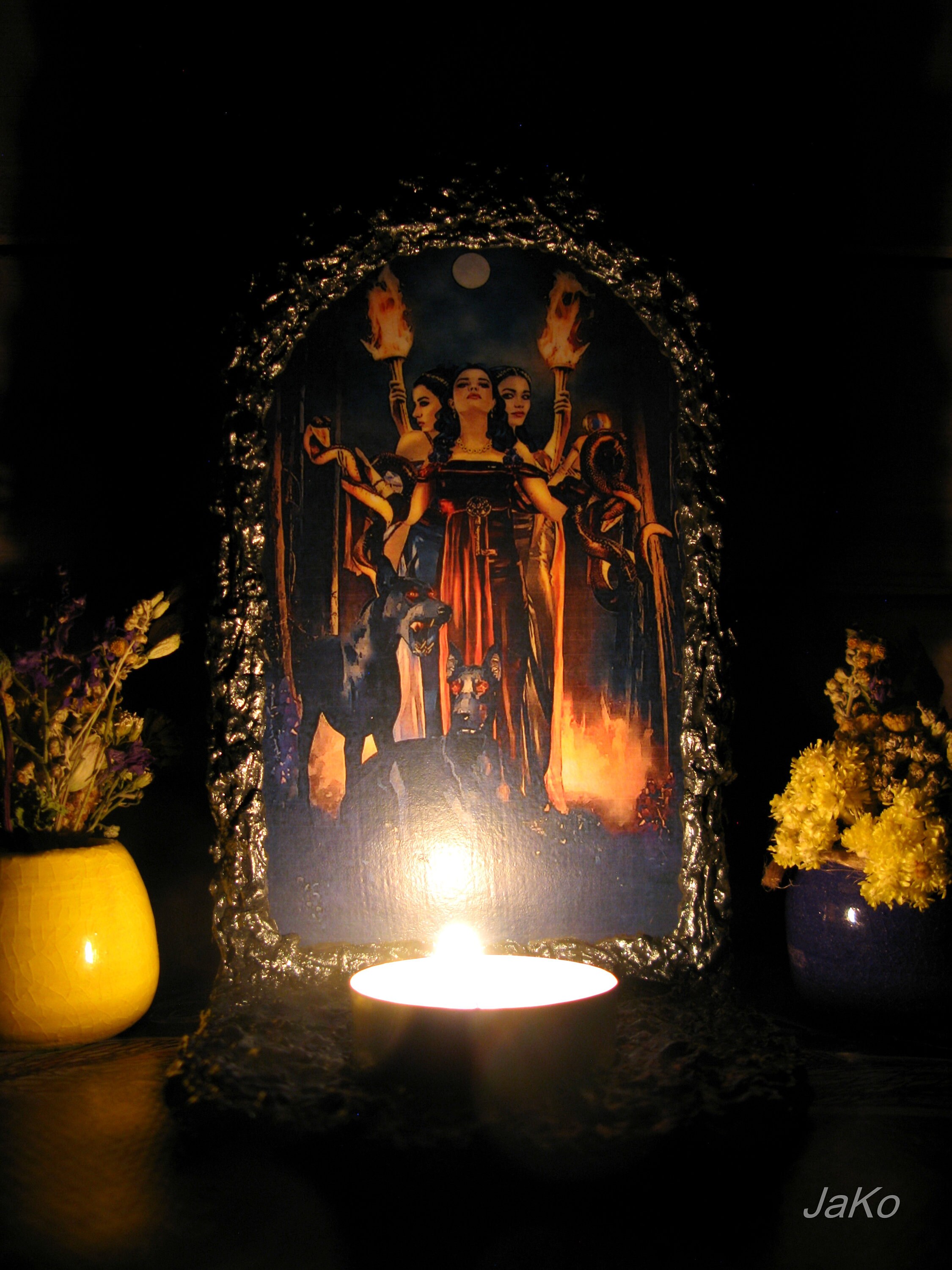 Hecate candles holder/Goddess of witchcraft magic and the moon Etsy