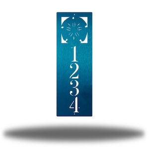 Vertical Sand Dollar Coastal Beach Address Sign | Personalized Steel Beach Decor