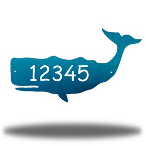 Whale Address Sign Coastal Beach Metal Wall Art