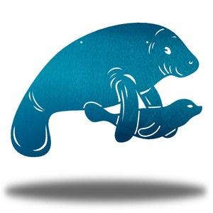 Manatee Coastal Beach Steel Home Decor | Outdoor Metal Wall Art