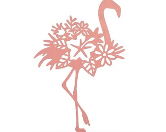 Floral Flamingo Metal Art Wall Decor Sign