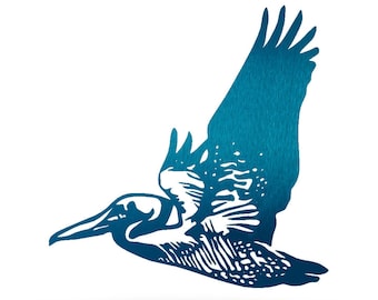 Metal Pelican Wall Art| Outdoor Beach Decor