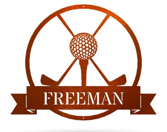 The Golf Personalized Custom Monogram Metal Art Rust Resistant Wall Decor