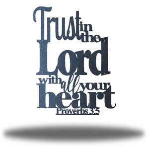 Trust in the Lord Bible Verse Metal Word Wall Art | Steel Faith Decor