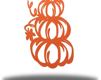 Pumpkin Stack Fall Halloween Metal Wall Art | Steel Autumn Decor