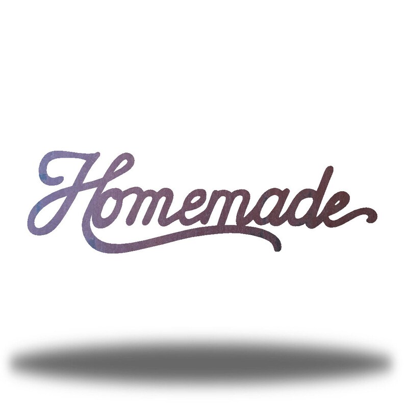 Homemade Cursive Word Metal Sign Wall Decor Etsy