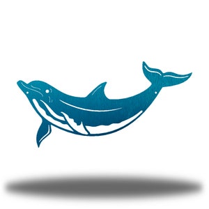 Dolphin Metal Wall Art | Sea Life Beach Decor Wall Decor Teal