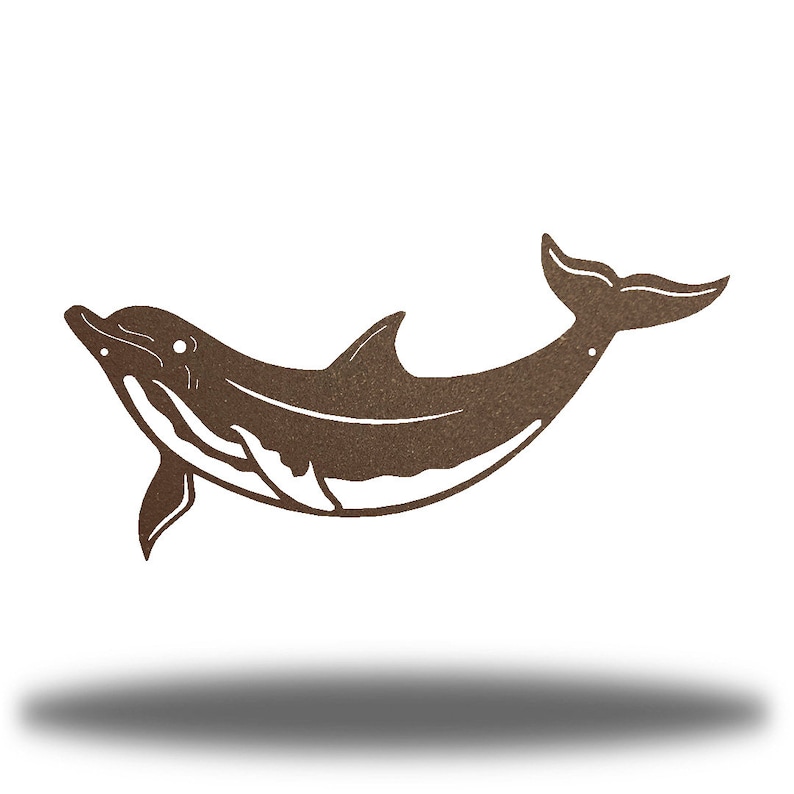 Dolphin Metal Wall Art | Sea Life Beach Decor Wall Decor Rust
