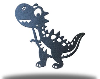 T-Rex Metal Wall Art, Dinosaur Wall Decor, Kids Room T-Rex Silhouette, Jurassic Nursery Wall Sign