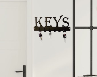 Riverside Designs Steel Keys Hanging Rack Metal Wall Art Home Decor