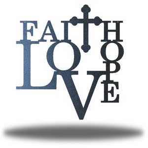 Faith Hope Love Metal Sign - Etsy