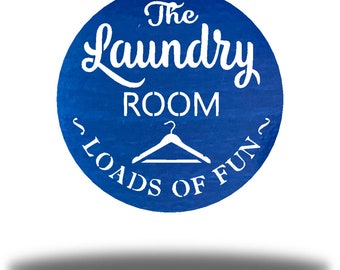 Loads of Fun Laundry Sign Metal Wall Art | Humorous Steel Home Decor