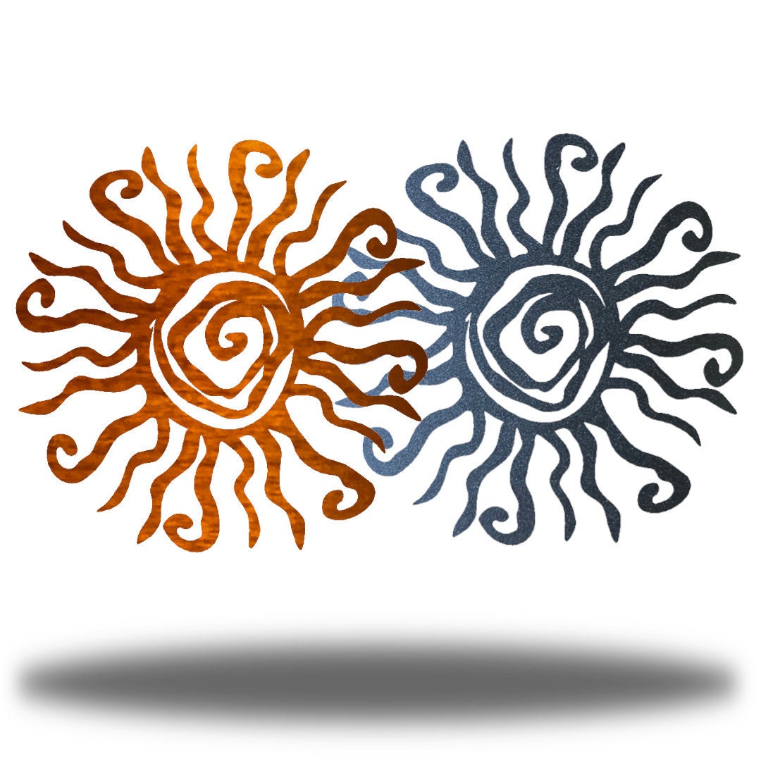 BOGO Wacky Sun Metal Wall Art Steel Outdoor Decor Copper/black - Etsy