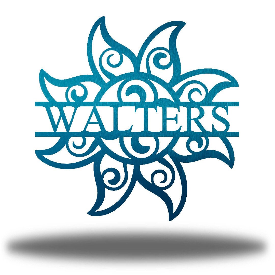 Sun Monogram Metal Outdoor Wall Art Family Sign - Etsy