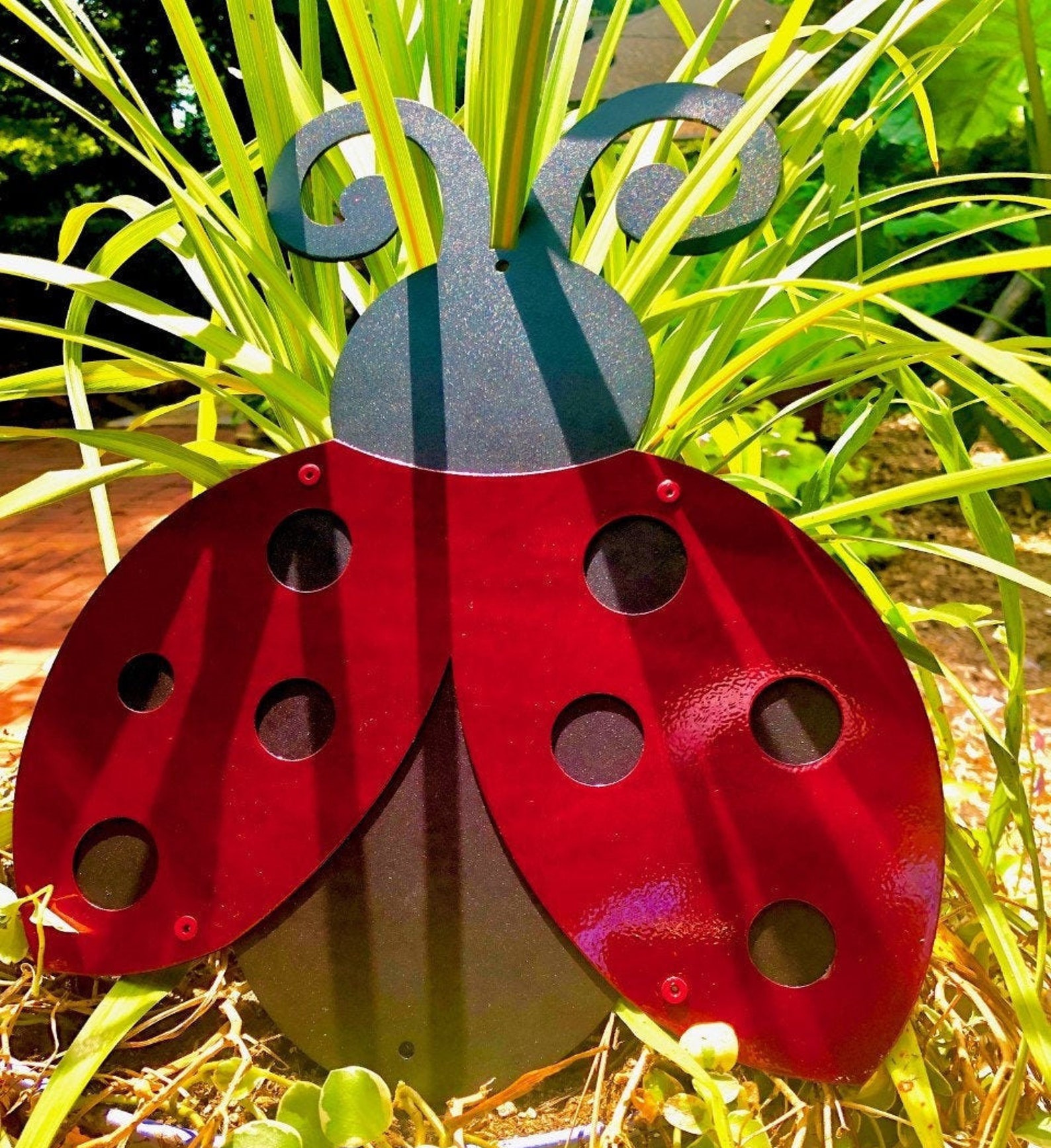 Lady Bug Garden Decor Metal Art Hanging Wall Sign Etsy