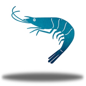 Shrimp Coastal Metal Wall Art Steel Decor