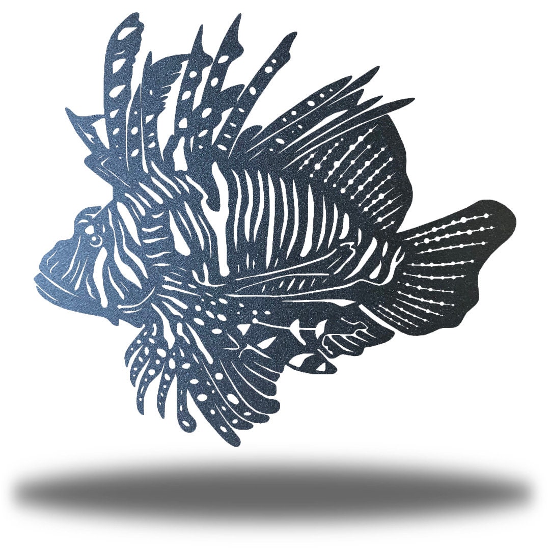 Lionfish Coastal Metal Wall Art Steel Decor Etsy