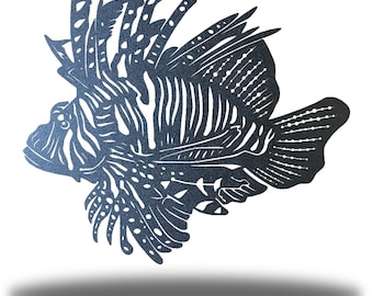 Lionfish Metal Wall Art | Unique Fish Steel Decor