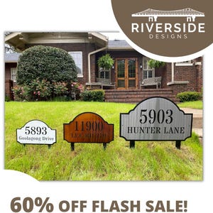Single Sided Metal Yard Stake House Business Double Layer Deluxe Address Sign