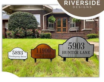Single Sided Metal Yard Stake House Business Double Layer Deluxe Address Sign